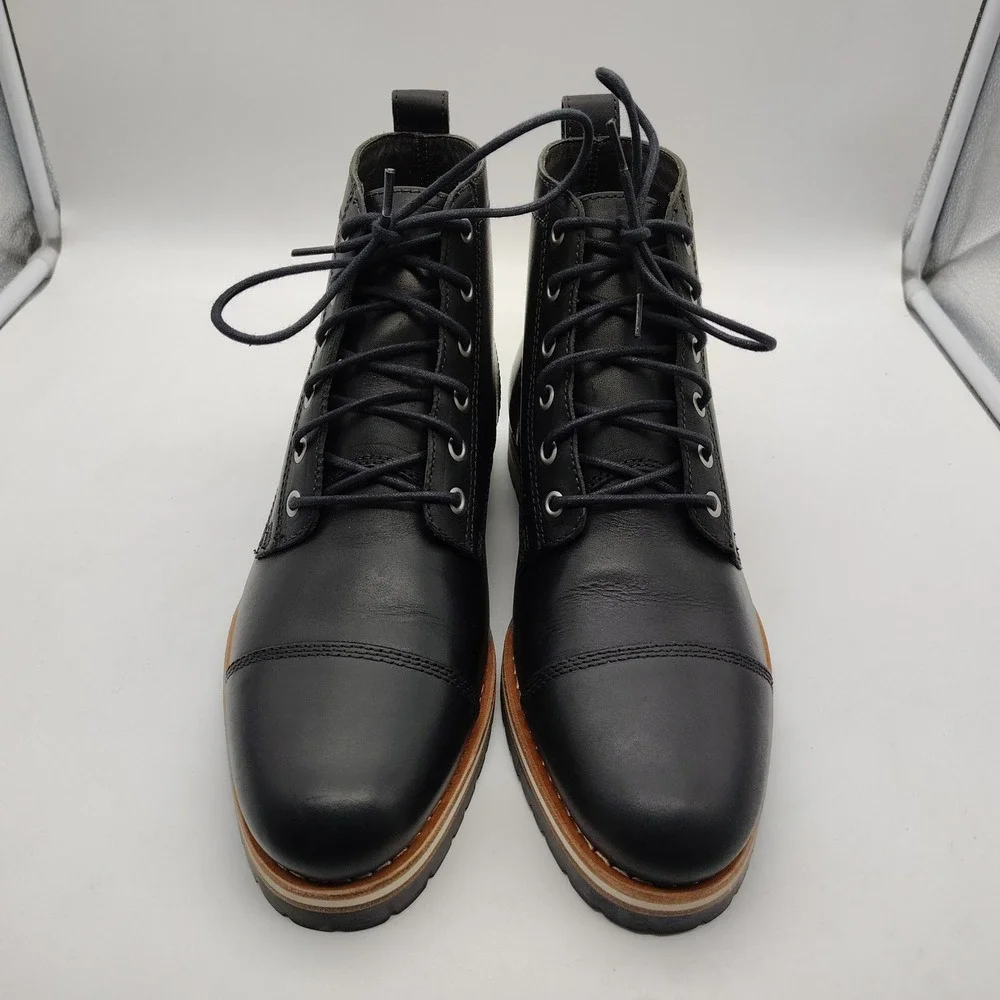 Helm The Hollis Black Leather Cap Toe Work Hybrid Boots Mens Size 9M